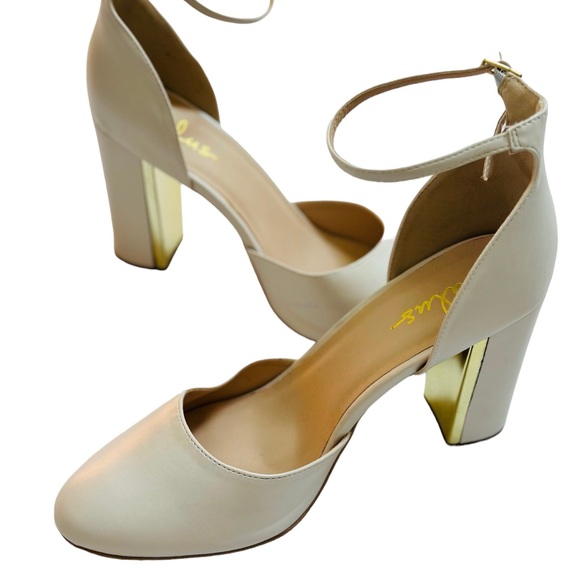 Lulus Off White Ankle Strap Heels Shoes - Picture 6 of 10